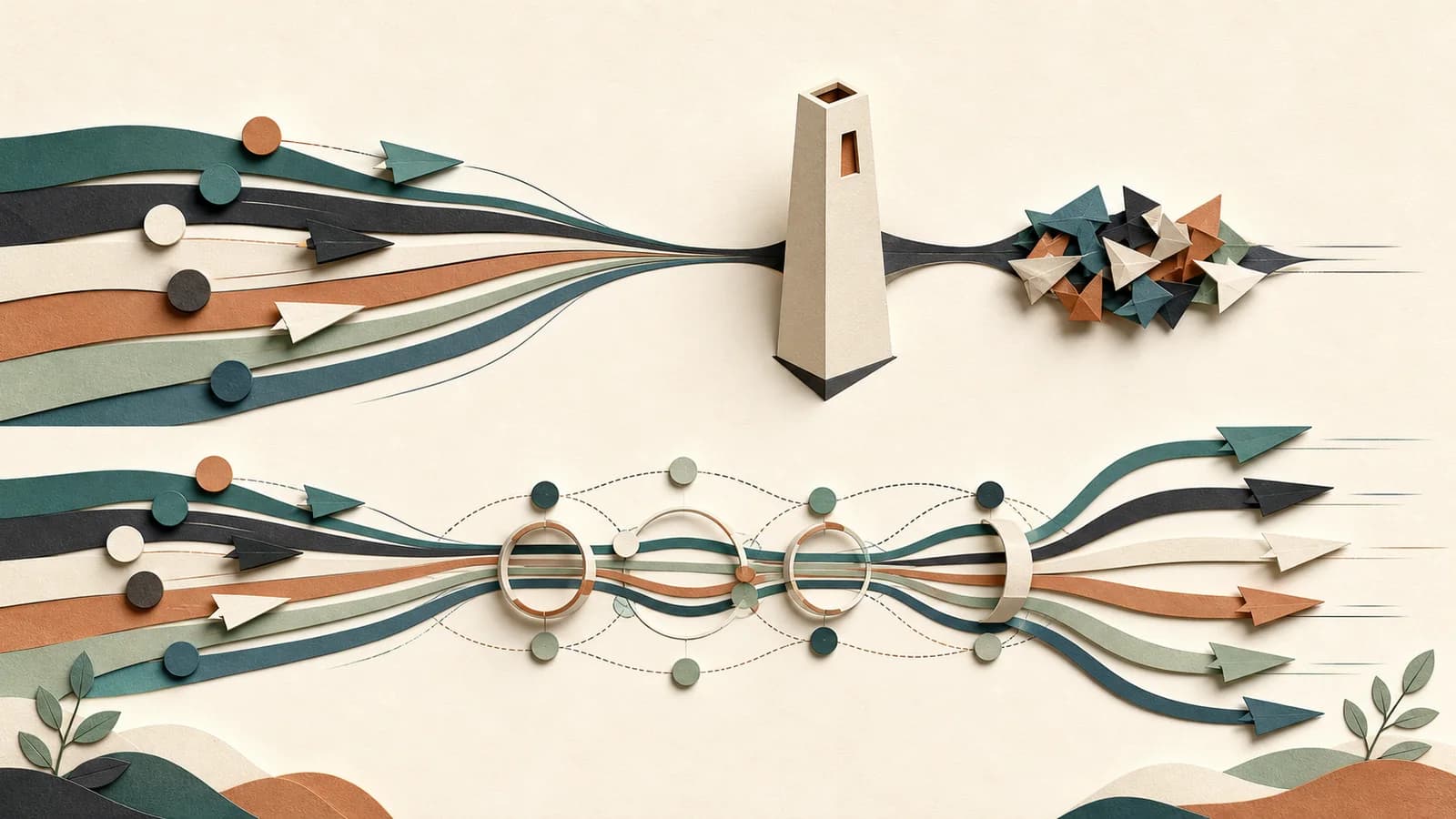 Centralized decision congestion contrasted with governed distributed autonomy